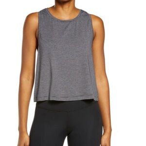 Zella Work for It striped tank top in black, size medium, EUC